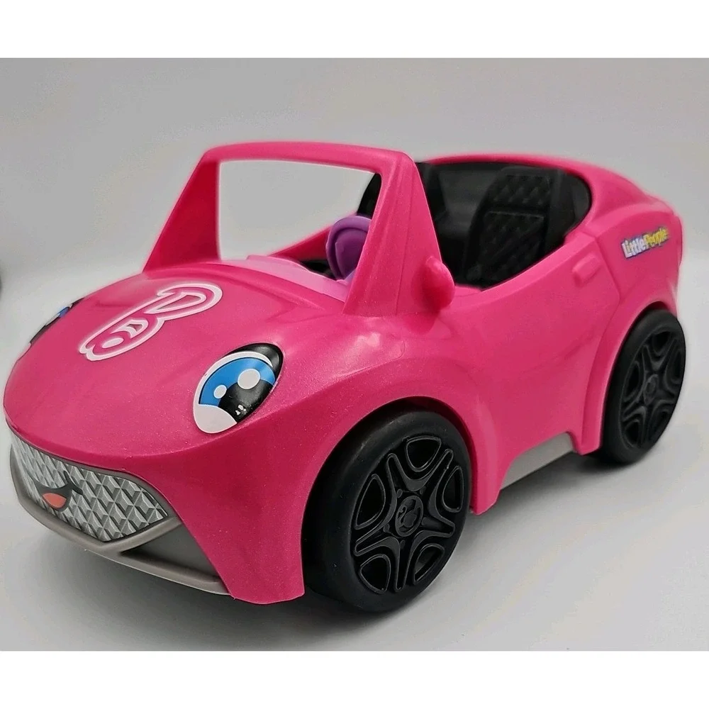 Barbie Little People Toddler Toy Car Convertible Pink with Sounds HCF70